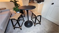 3PC COCKTAIL TABLE & COUNTER STOOLS