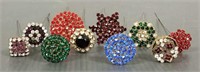 10 assorted vintage rhinestone hat pins - various