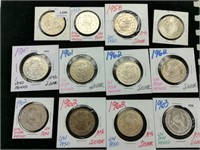 (12) 1959-63 Mexican Pesos 10% Silver 7.87oz -