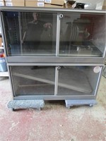 (2)metal glass front display case 48"x22"x23"