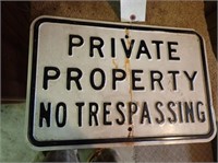 Private Property No Tresspassing Metal Sign -