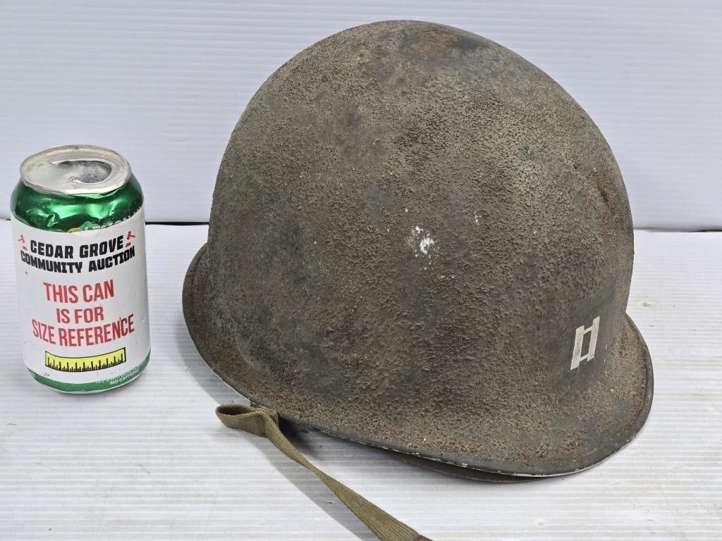 Believed to be World War II Army M1 helmet