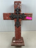 Wooden cross on stand 21x14