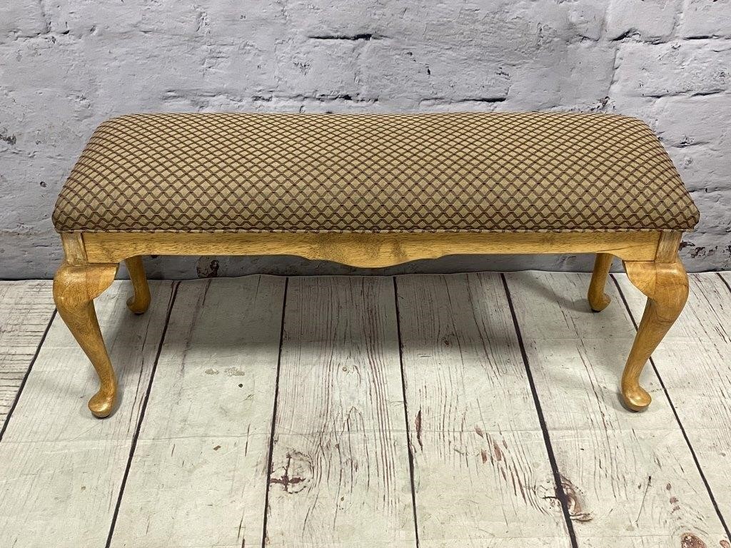 Queen Ann Style Upholstered Bench