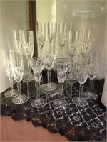 Waterford marquis crystal flutes & candle