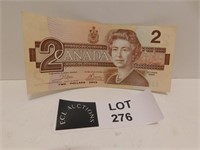 1986 CANADA 2 DOLLAR NOTE CROWE BOUEY