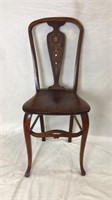 Mahogany ladies chair with inlaid mother of pearl
