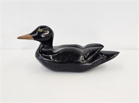 HAND CARVED WOOD DUCK - 15" LONG X 7" T X 6.5" W