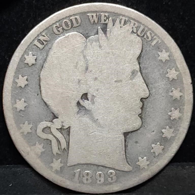 1893 Barber Silver Half Dollar