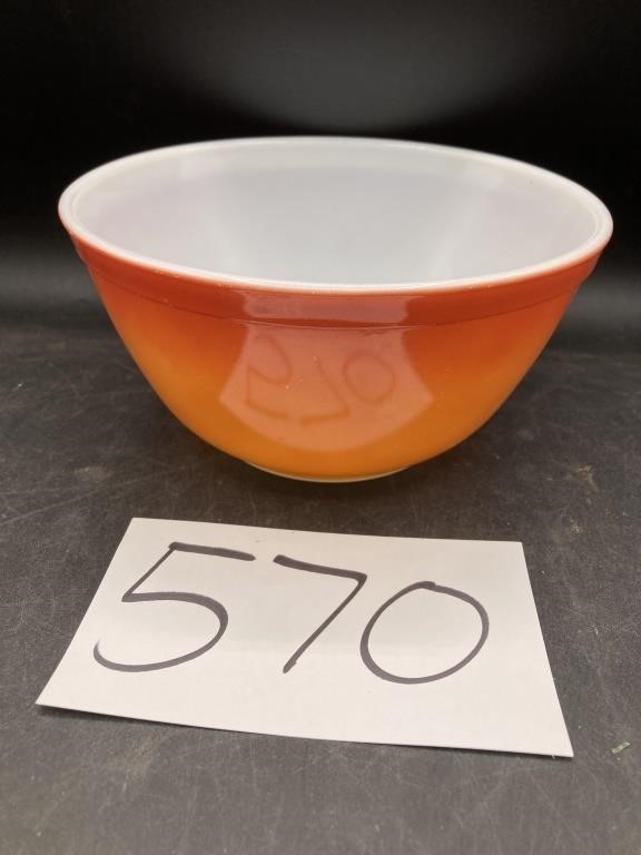 Vintage Pyrex Flame Glo Orange 1.5 qt  Bowl