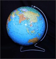 World globe jigsaw puzzle on stand, 11" tall -