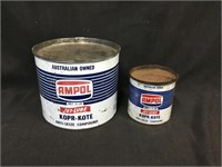 2 x Ampol jet lube tins, 5 lb & 1 lb