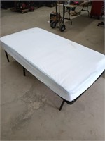 Twin size bed with metal base