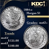 1884-o Morgan Dollar $1 Grades Select+ Unc