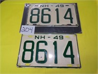 1949 New Hampshire License Plates