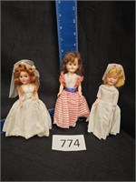 3 Vintage Beautiful plastic dolls