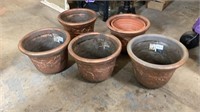 5 Decorative Hard Plastic Material Plant Pots 16"