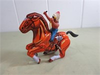 Tin Toy Wind Up Indian on Horse
