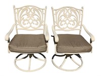 Pr Painted Aluminum Pivoting Spring Porch Chairs