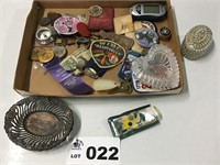 JEWERLY BOXES, PINS, TOKENS