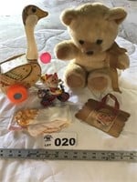 TEDDY BEAR, PULL TOY, SANTA PICTURE