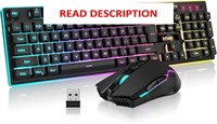 RedThunder K10 Gaming Keyboard & Mouse  Black