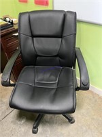 Black Faux Leather rolling Office Chair