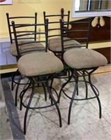 Matching set of 43 inch metal swivel barstools