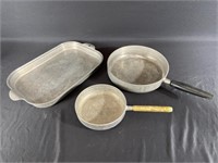 Lot of 3 WearEver pieces— 2 skillets & tray