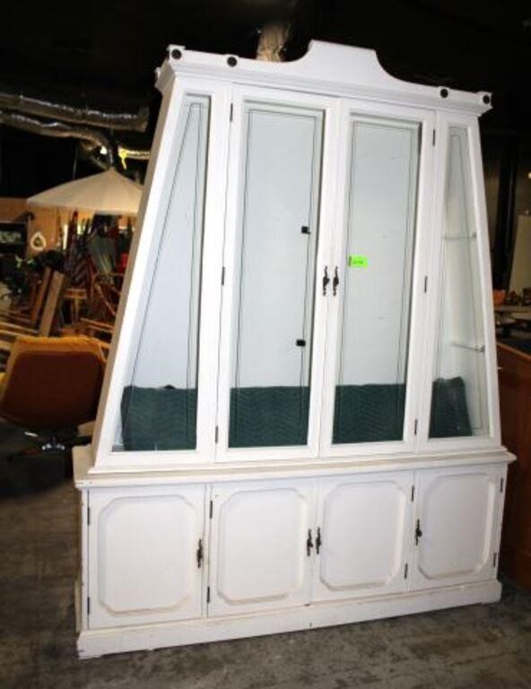 Collector's Cabinet w/Glass Shelves, 2-Pieces,