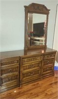 Heritage Dresser with mirror no contents approx