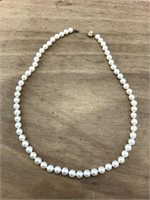 Real Pearl Necklace With 14K Gold Clasp