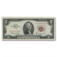 1963 Two Dollar Us Note Red Seal Ccu