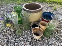 Clay Pots and Glass Vases