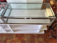 GLASS TOP SHOW CASE WITH SHELVES