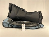 Eddie Bauer duffel, and Aladdin duffel bag