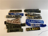 Lot of Mixed Military Branch / Name Tag Patches