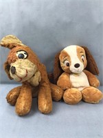 Two plush dogs