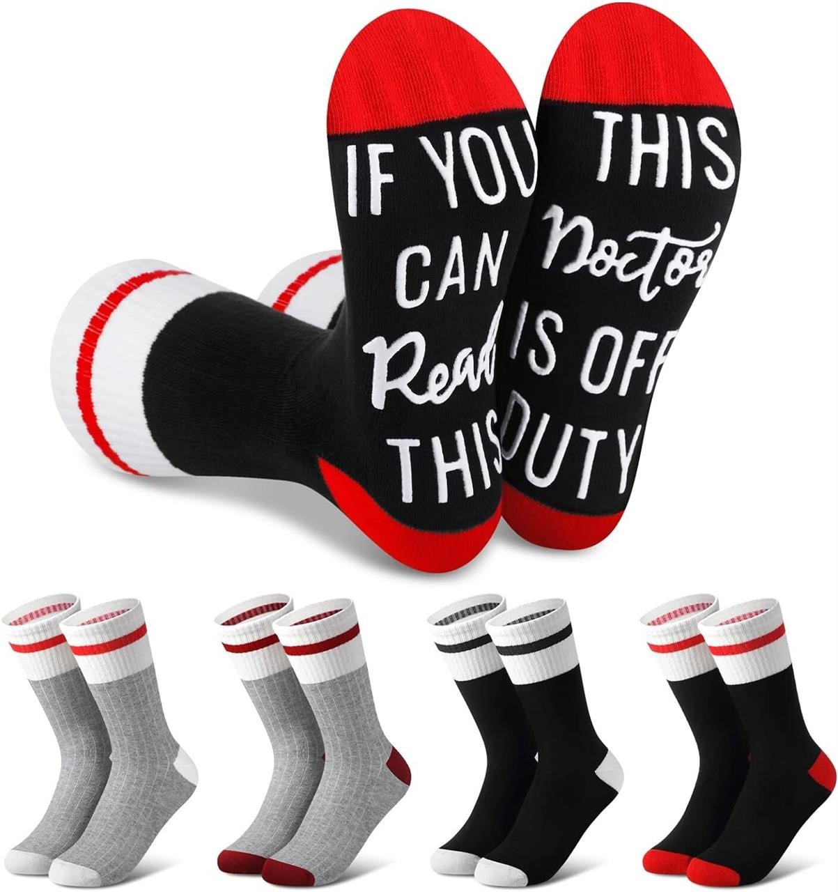 4 Pairs Women's Christmas Doctor Off Duty Socks