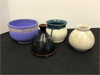 Four Artisan Pottery Pieces