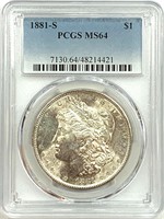 1881-S Morgan Silver Dollar MS-64