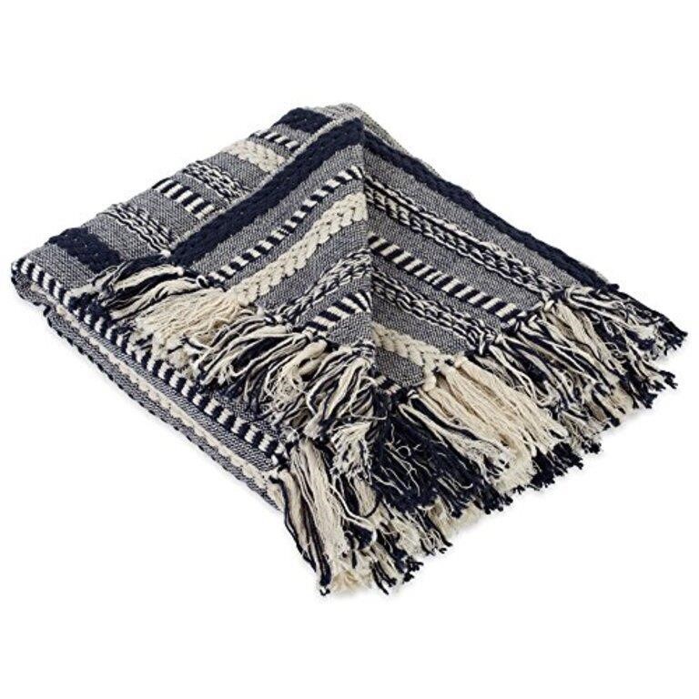 DII Braided Striped Decorative Throw Blanket,