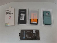 (4) ASSORTED PHONE CASES, 1 SCREEN PROTECTOR