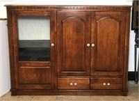 Media Cabinet with Lower Drawers & Glass Front
