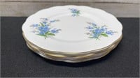 4 Royal Albert Forget Me Not 8.25" Salad/ Luncheon
