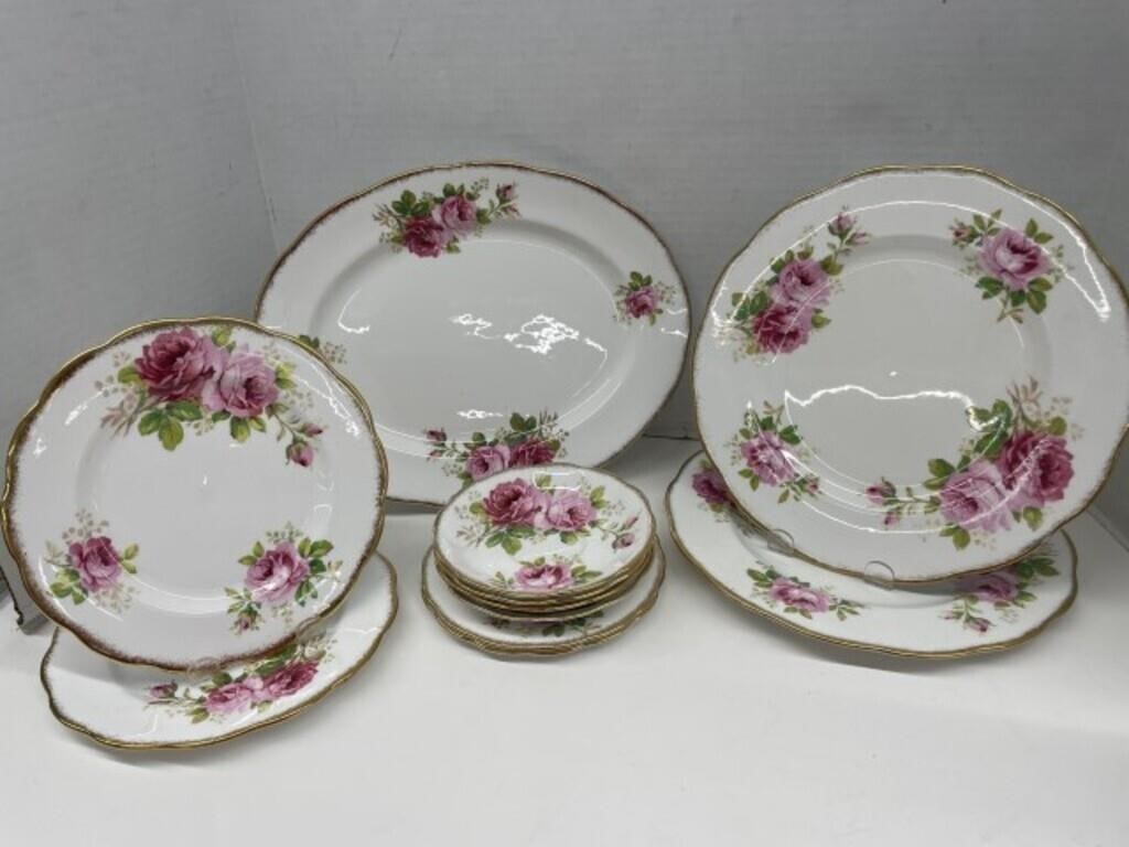 11pcs of Royal Albert American Beauty Dishes.