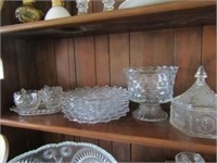 Fostoria pieces and old candy dish