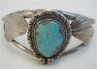 Navajo SS Turquoise Bracelet - Tested