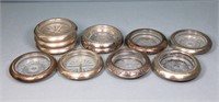 (11) Mixed Pattern Sterling Silver Rim Coasters