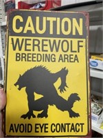 METAL WEREWOLF SIGN